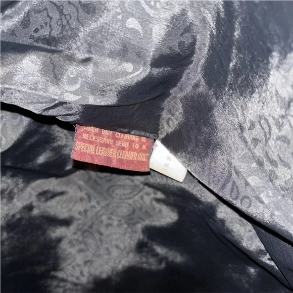 G-III Black Leather Jacket Coat Long Womens Vintage 80s Size Medium Timeless - Picture 5 of 6